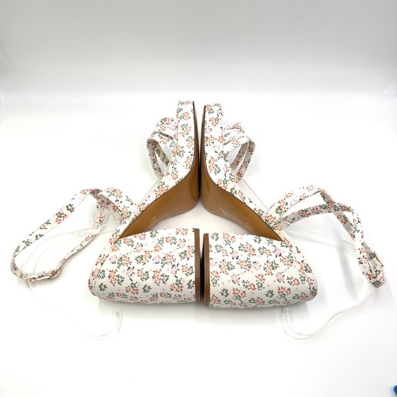 Katy Perry Size 9 The Meadow White Pink Floral Chunky Block Heel Sandals Shoes - Picture 8 of 15